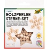 Holzperlen Sterne-Set NATURE, 161-teilig