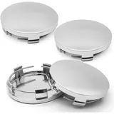 4 Stück Radnabenkappen,Nabendeckel 60mm,ABS Radnabenabdeckung,Felgendeckel,Felgenkappen,Auto Radnabendeckel,Radkappen,Universal Autos Nabenkappen Zubehör für BMW Vw Mercedes Audi(ID 56mm,Silber)