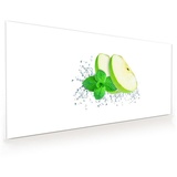 Primedeco Küchenrückwand Küchenrückwand Spritzschutz Glas mit Motiv Apfelsplash 120 cm x 60 cm