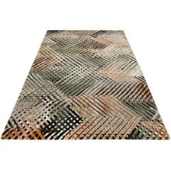 Teppich ESPRIT "Vario", grün, B:120cm H:13mm L:170cm, Polypropylen (PP), Teppiche, Kurzflor, Geometrisches Design, Wohnzimmer, Schlafzimmer