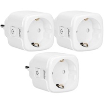Alecto SMART-PLUG10 - Smarter WLAN-Zwischenstecker, 16 A, 3680 W, 3er-Pack, Weiß