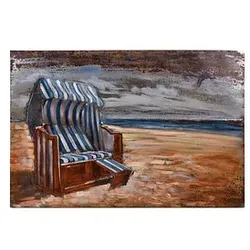 Garden Pleasure Wandbild 3D Strandkorb, Metall
