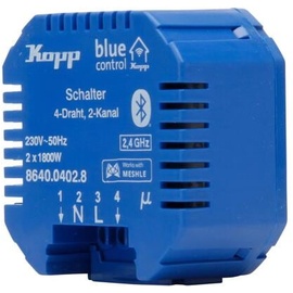 Kopp 864004028 Serienschalter, 2-Kanal, 4-Draht, mit Bluetooth Mesh-Technologie,