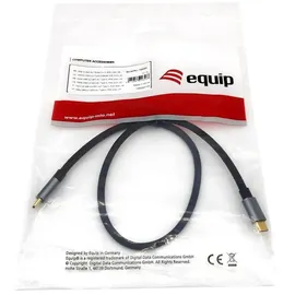 Equip 128353 USB 3.2 Gen 2 C auf C Kabel 0.5m, PD100W 4K/60Hz 10Gbps Schwarz