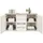 hom'in Sideboard 160 x 89 x 43 cm Grau / Weiß