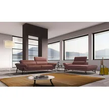 Egoitaliano Polstergarnitur »Narcisa, extravagantes Designmöbel Set, edel und hochwertig, bequem«, Set aus 2,5-Sitzer und Ottomane, inkl. verstellbaren Kopfstützen braun