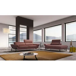 Egoitaliano Polstergarnitur »Narcisa, extravagantes Designmöbel Set, edel und hochwertig, bequem«, Set aus 2,5-Sitzer und Ottomane, inkl. verstellbaren Kopfstützen braun