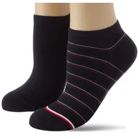 Tommy Hilfiger Womens Preppy Women's Sneaker-Trainer (2 Pack) Socks, Navy, 35/38