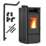 Pelletofen 8,1kW  Wärmeleistung Pellet Pelletheizung THUNDER® SOPHIA-BLACK