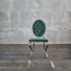 KAWOLA Stuhl LINDA Esszimmerstuhl Barock Velvet grün