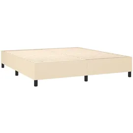 vidaXL Boxspringbett mit Matratze & LED Creme 180x200 cm Stoff