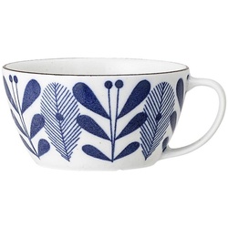 Bloomingville Tasse Camellia Cup, Blue, Porcelain, 300ml Porzellan Kaffeetasse Teetasse dänisches Design blau|weiß