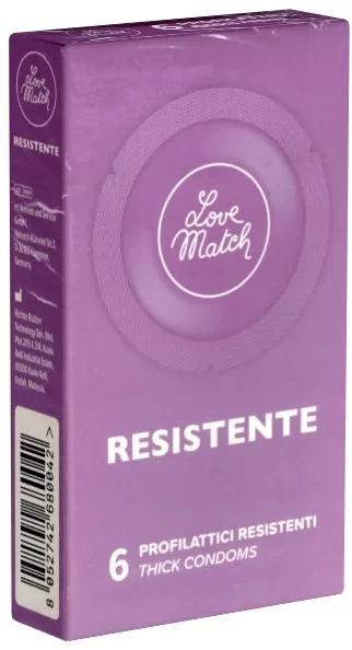 «Resistente» verstärkte Kondome in Rundfolien (6 Kondome)