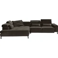 GALLERY M branded by Musterring Ecksofa »Felicia Due L-Form«, Wahlweise mit Sitzvorzug, inkl. Kopfteilverstellung, Sitzhöhe 43 cm grün