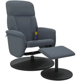 vidaXL Massagesessel mit Fußhocker Samt 50 x 105,5 x 50 cm Dunkelgrau
