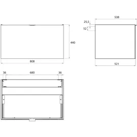 EMCO Waschtischunterschrank 1 Auszug 80,8 x 44 x 52,2 cm Optic White