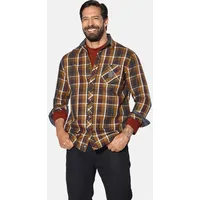 Jan Vanderstorm Langarmhemd kariert Orange 4XL