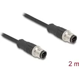 DeLock M12 Kabel D-kodiert 4 Pin Stecker zu PVC 2 m