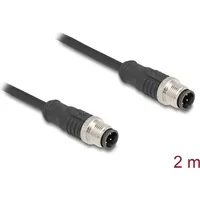 DeLock M12 Kabel D-kodiert 4 Pin Stecker zu PVC 2 m