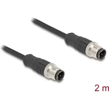 DeLock M12 Kabel D-kodiert 4 Pin Stecker zu PVC 2 m