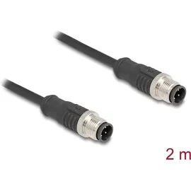 DeLock M12 Kabel D-kodiert 4 Pin Stecker zu PVC 2 m