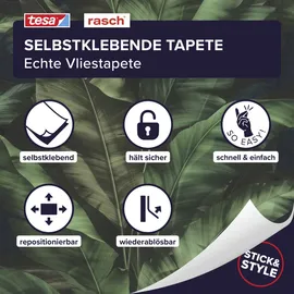 Rasch Textil Rasch selbstklebende Vliestapete Rio Blatt Grün 6 m