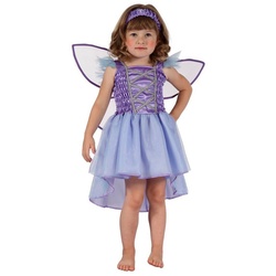Metamorph Kostüm Kleine Fee Kinderkostüm, Fantastisches Elfenkleid mit Flügeln und Haarband lila