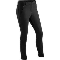 Softshellhose MAIER SPORTS "Lapilli W", Damen, Gr. 48, Normalgrößen, schwarz, 100% Polyester, Hosen, Damen Outdoorhose, atmungsaktiv und winddicht, Slim Fit