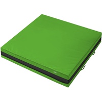 ALPIDEX Mini Weichbodenmatte Matte Turnmatte Fallschutz 100 x 100 x 25 cm mit Tragegriffen und Anti-Rutschboden, Farbe:grün