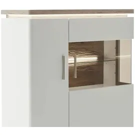 Uno Highboard 90 x 124 x 38 cm Holzfarben / Weiß