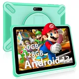 FASTWD Tablet für Kinder 10 Zoll, Kinder Tablet Android 13 Tablet 20GB RAM +128 GB ROM (Erweiterbar SD),Spiele, Kindersicherung,1280 * 800 IPS Display,5G WiFi,Bluetooth 5.0,Bildung Tablet(Grüner)