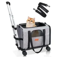 Morpilot Transporttasche für Katze mit Rollen, Faltbarer Katzentransportbox Hundetragetasche