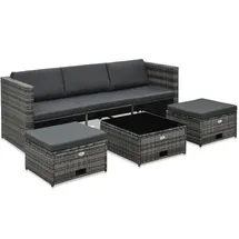 vidaXL Garten-Lounge-Set 4-tlg. grau