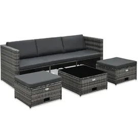 vidaXL Garten-Lounge-Set 4-tlg. grau