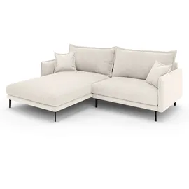 Home Affaire Ecksofa HOME AFFAIRE "ALEXANDRIA mit Recamiere rechts oder links bestellbar, moderne Bezüge", beige (creme), B:246cm H:86cm T:190cm, 100% Polyester, Sofas, Ecksofa, L-Form mit Wellenunterfederung, Maße: B/H/T 246/86/190 cm