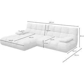 KAWOLA Ecksofa VIVIEN silber Cord