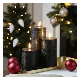 uYuni LED Kerzenset PIA 3 Größen schwarz