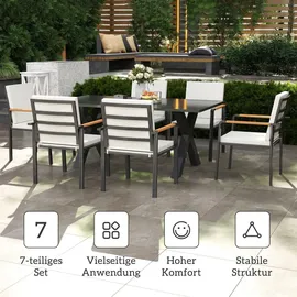 Outsunny Sitzgruppe 7-tlg. grau