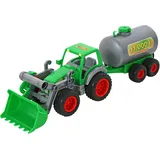 Wader Farmer Technic Traktor mit Frontlader und Fassanhänger (37763)