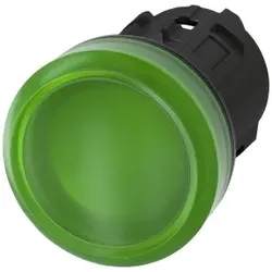 Siemens 3SU10016AA400AA0 Leuchtmelder, 22mm, rund, Kunststoff, grün, Linse, glatt  - 5 Stück