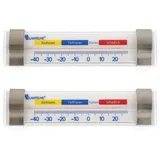 Lantelme Kühlschrankthermometer 2 Stück Set Selbstklebend mit Saugnapf Gefrierschrank Thermometer, Spar-Set 2-tlg., für Kühlschrank, Gefrierschrank, Kühltheke