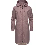 Ragwear Damen, Wasserdichte Übergangsjacke leichte Jacke lang mit Kapuze Belinka Mauve24 Gr. XXL - XXL