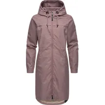 Ragwear Damen, Wasserdichte Übergangsjacke leichte Jacke lang mit Kapuze Belinka Mauve24 Gr. XXL - XXL