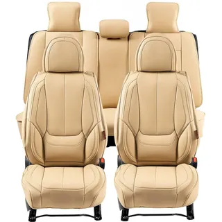 Vevor universelle Autositzbezüge, Vorder- und Rücksitz, 13-teiliger Kunstleder-Sitzbezug, vollständig geschlossenes Design, abnehmbare Kopfstütze & Airbag-kompatibel, für die meisten Lastwagen Beige