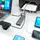 AISENS ASUC-8P044-GR USB-C, 8 Ports), USB Hub, Grau,