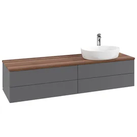 Villeroy & Boch Waschtisch-Unterschrank 4 Auszüge 160 x 36 x 50 cm Anthrazit Matt Lackiert / Warm Walnuss