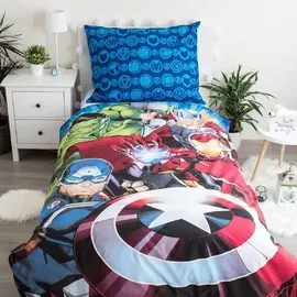AC-Deco Avengers Glow in the dark Schwarz/Rot/Blau/Grün 140 x 200 cm + 70 x 90 cm