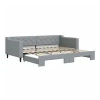 VidaXL Tagesbett Ausziehbar Hellgrau 90x200 cm Stoff