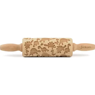 Folkroll 3D-Motiv-Teigrolle 23 cm Dinosaurier