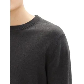 Tom Tailor Rundhals Pullover Schwarz/Grau 3XL